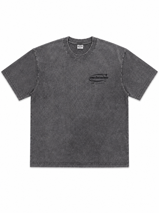 Bleached "EMOTOCUSTOMS" Tee Shirt
